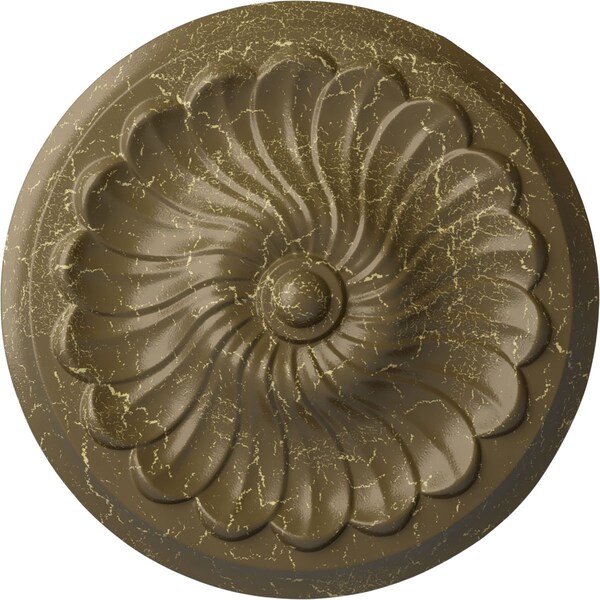 Ekena Millwork Flower Spiral Ceiling Medallion (Canopies up to 2"), 12 1/4"OD x 2 1/4"P, Mississippi Mud Crackle CM12FLMMC - main